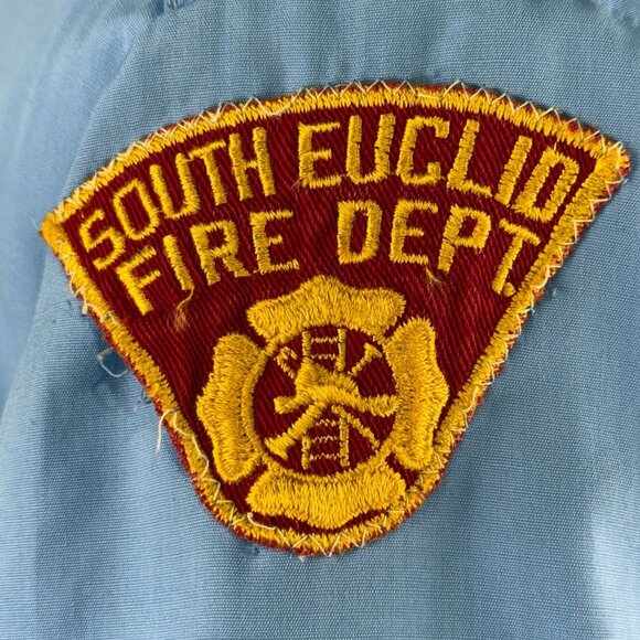 Vintage South Euclid Fire Department 60's Short Sleeve Button Shirt XL Blue - Picture 6 of 10